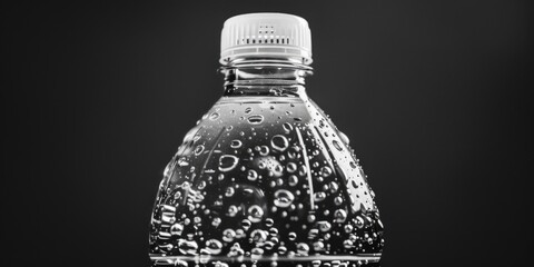 A simple black and white image of a bottle of water. Perfect for hydration concepts