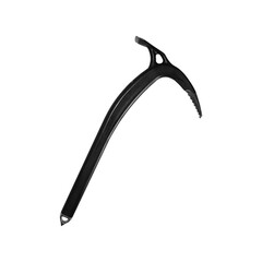 Black old ice axe isolated on white background