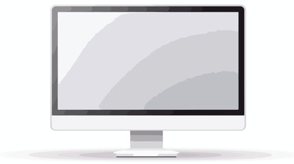 Computer monitor isolated on white  flat vector 