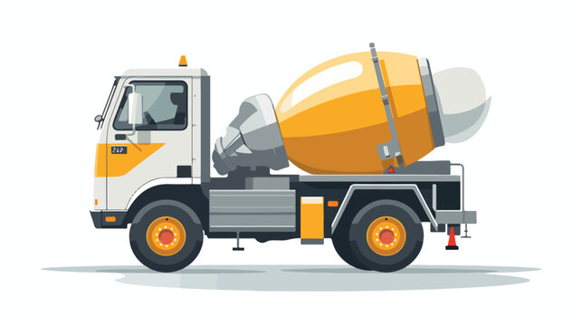 Concrete mixer vector illustration  flat vector 