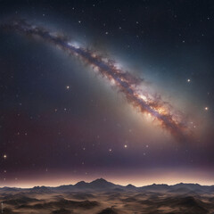 Panorama milky way galaxy with stars and space dust in the universe.