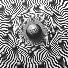 Ferrofluid vector pattern with a circle in the middle