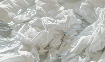 White clothes soaked in water