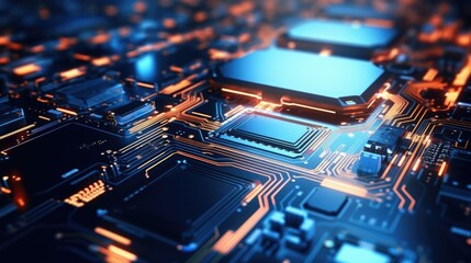 Obraz premium Detailed close-up shot of a computer motherboard. Perfect for technology and electronics concepts