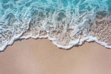 Fototapeta na wymiar Soft wave of blue ocean on sandy beach. Background. generative ai.