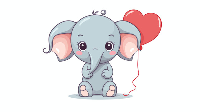 Cute cartoon unisex elephant balloon animal vector 