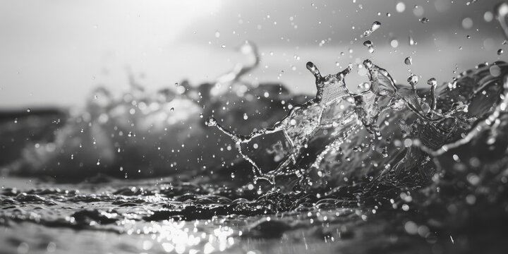 High contrast image of water splash, perfect for graphic design projects
