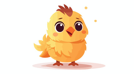 Cute little chicken vector flat vector isolated on white