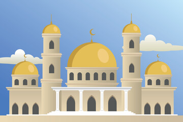 Islamic mosque minimal design illustration