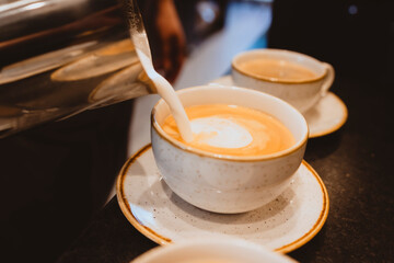 Kaffee Crema in der Bäckerei