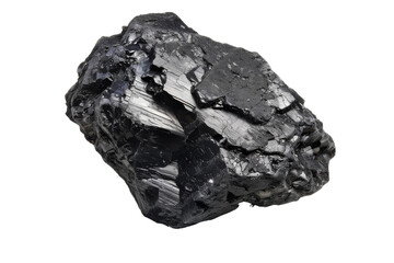 Black Carbon Stone on transparent background,