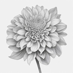 A Dahlia tattoo traditional old school bold line on white background