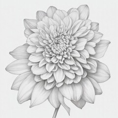 Fototapeta premium A Dahlia tattoo traditional old school bold line on white background
