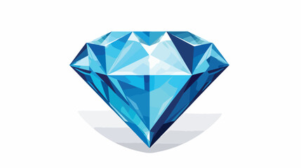 Diamond logo. Blue diamond sign.  flat vector isolated