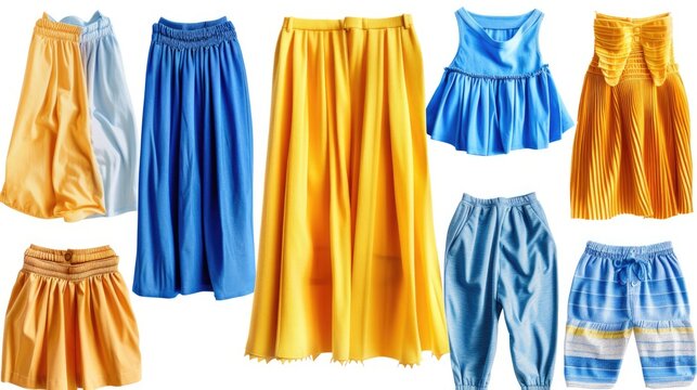Group of colorful skirts, perfect for fashion designs