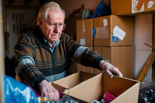 senior person Packing his Memories