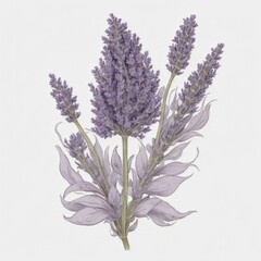 Naklejka premium A lavender tattoo traditional old school bold line on white background