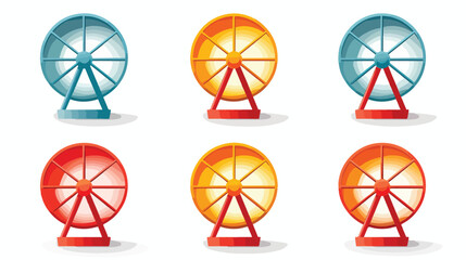 Ferris wheel button flat vector isolated on white background