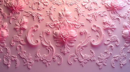 Pink Pattern Background with a Lace Ornament