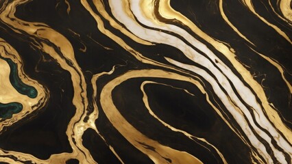 Brown gold abstract texture marble pattern liquid ink paint. Dark background gold luxury stone wallpaper golden watercolor background