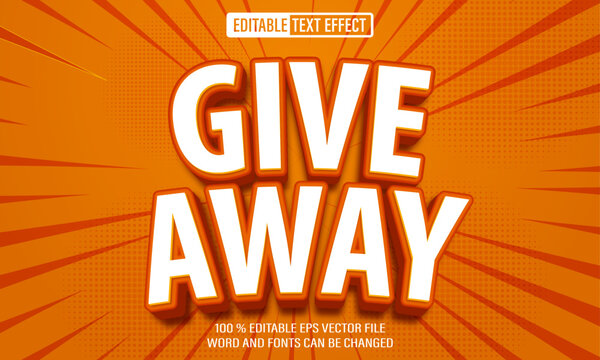 Editable 3d text style effect - Giveaway text effect Template