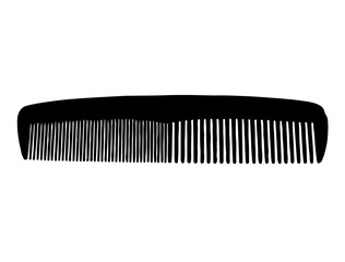 Comb silhouette vector art white background