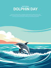 National Dolphin Day background.