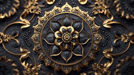 Fototapeta na wymiar PNG Ornamental Geometric Luxury Mandala Patter