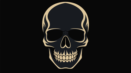 Flat style skull icon in isolated on black background