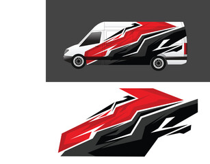 cargo van car wrap sticker design vector