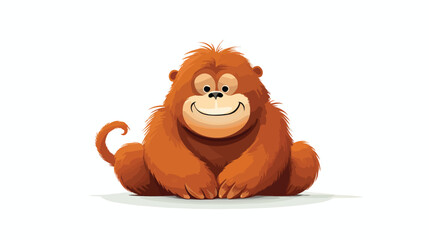 Fun Orang Outan .. flat vector isolated on white background