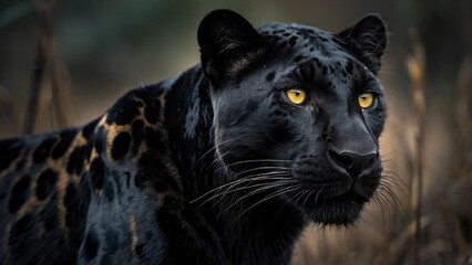close up portrait of a panther