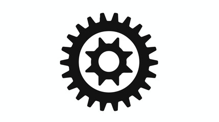 Gears on hand icon simple vector