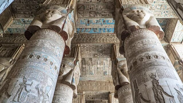 Dendera temple or Temple of Hathor. Egypt. Dendera, Denderah, is a small town in Egypt. Dendera Temple complex, one of the best-preserved temple sites from ancient Upper Egypt.