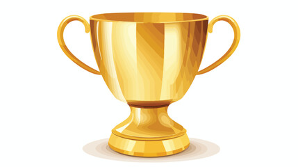 Gold cup isolated on a white background. Flat design