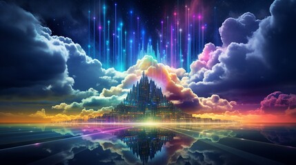 Rainbow spectrum visual in cloud technology