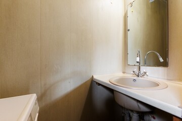 modern bathroom room with toilet and washing machine