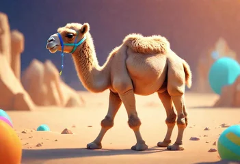 Rolgordijnen camel in the desert © Zoraiz