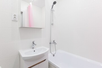 Obraz na płótnie Canvas modern bathroom room with toilet and washing machine