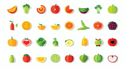 Health  Fitness flat icons for vegetable  food  flat
