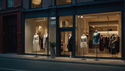modern fashion shop storefront and showcase