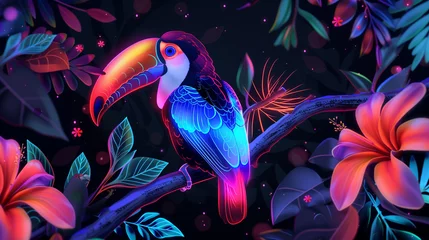 Deurstickers toucan in the night © Sundas