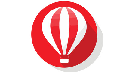 Hot air ballon icon in red circle 