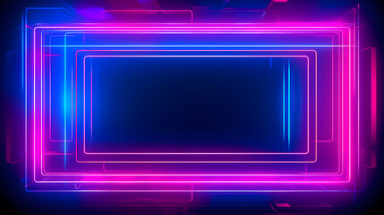 Obraz premium Rectangular neon light with empty copy space for your text