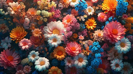 Fototapeta na wymiar Seamless Pattern Art of Flowers. Generative AI