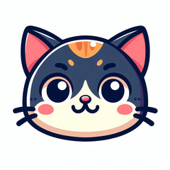 Cartoon character, cat icon, flat colors