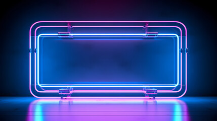 Rectangular neon light with empty copy space for your text