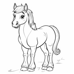 Obraz na płótnie Canvas Children's coloring book, horse