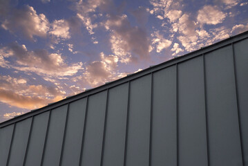 Corrugated Standing Seam Metal Roof On Sunset