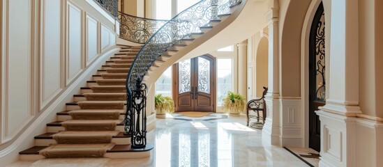portrait of the stairs in the interior of a luxurious room